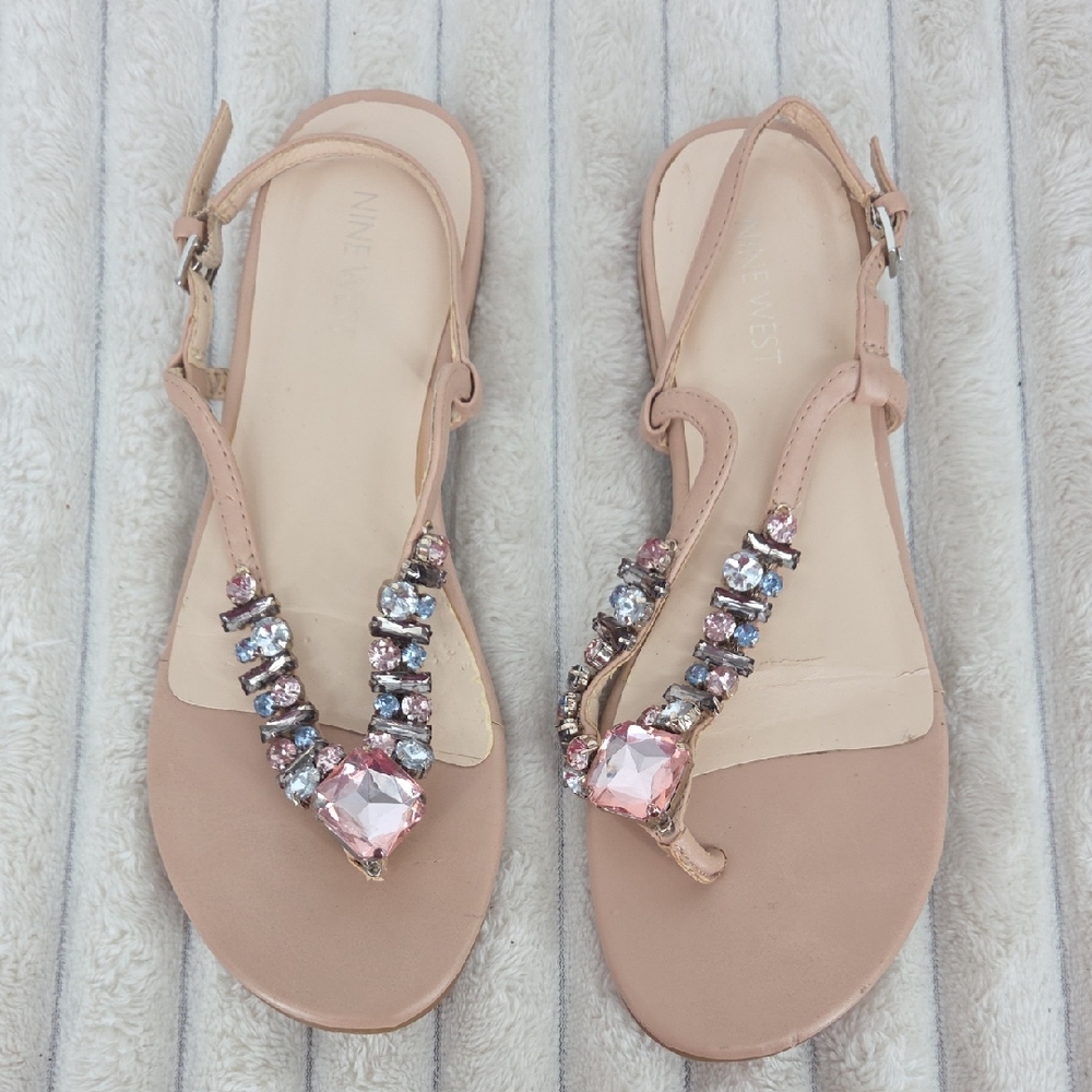 Nine West Pink Crystal Sandals